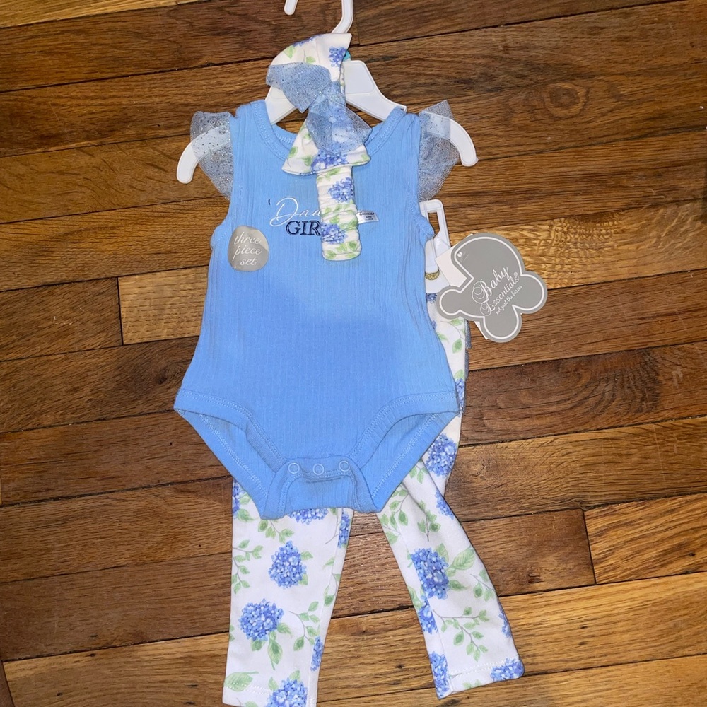 Essentials Blue and White Baby Bib Set